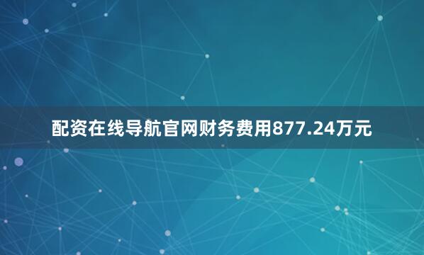 配资在线导航官网财务费用877.24万元