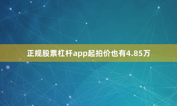 正规股票杠杆app起拍价也有4.85万